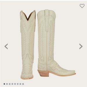 NEW Lucchese Priscilla Boots, Glitz Cream Goat